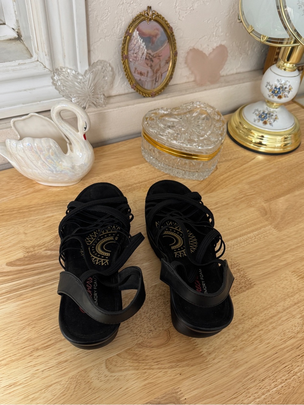 🖤 Skechers Black Strappy Platform Wedge Sandals – Size 8 🖤 - Picture 15 of 15